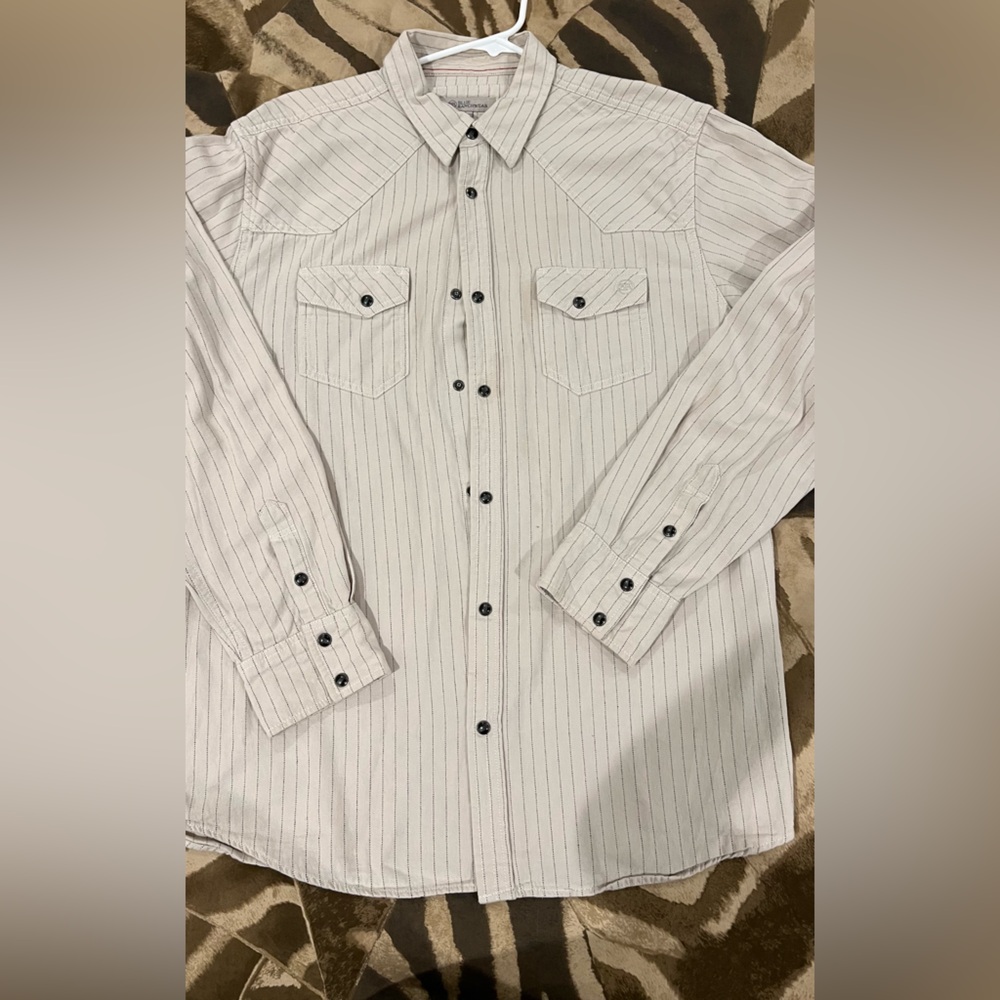 BLUE RANCHWEAR Classic White Striped Men's Shirt